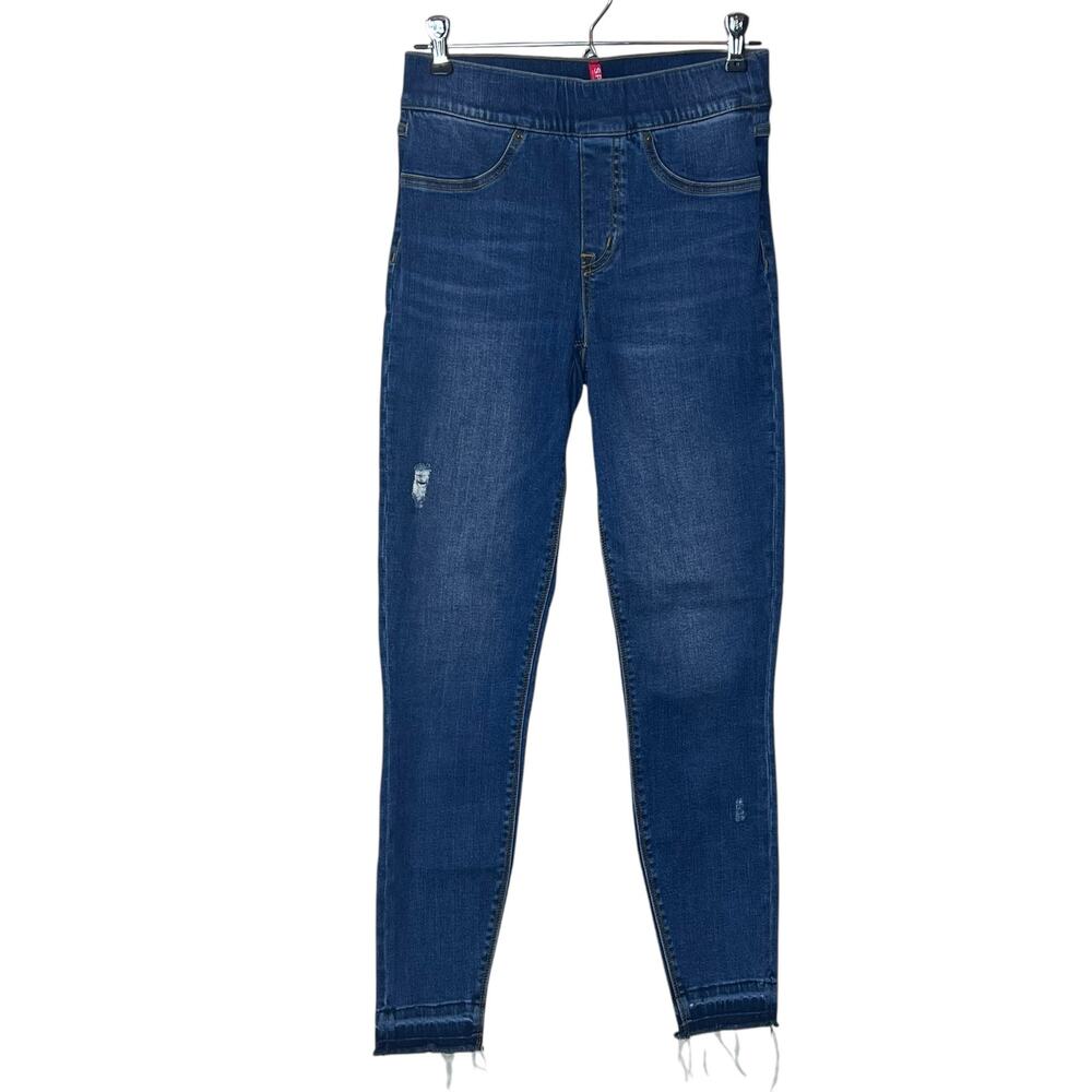 Spanx Jeanish Leggings Tummy Shaping Faux Front Pockets Blue Women XS